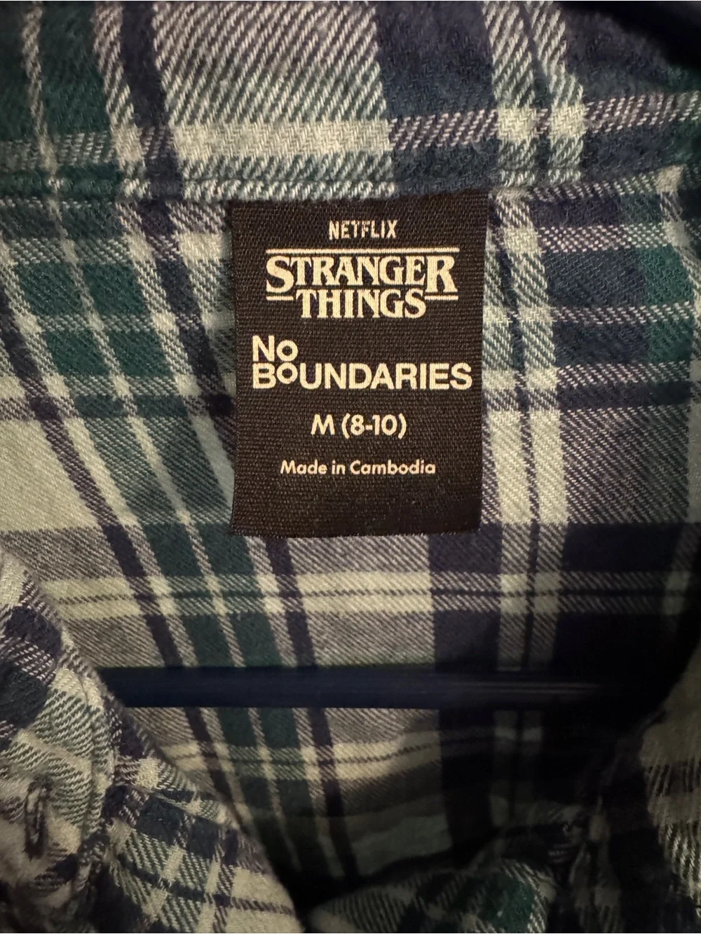 Netflix Stranger Things Plaid Flannel Shirt - Blue/Green - Picture 3 of 3